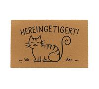 Relaxdays Zerbino in Cocco 60 x 40 cm, zerbino Benvenuto, Antiscivolo, Resistente alle intemperie, Raschietto per Piedi per Interni ed Esterni, Naturale