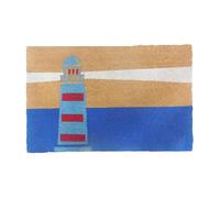 Relaxdays Zerbino in Cocco 80x50 cm, zerbino Faro, Antiscivolo, Resistente, per Interni ed Esterni, Multicolore