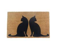 Relaxdays Zerbino in Cocco Antiscivolo Resistente 80x50 cm, per Interni ed Esterni, Naturale/Nero