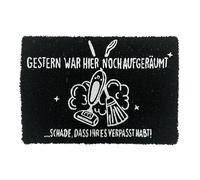 Relaxdays Zerbino in Cocco Antiscivolo, Resistente, Divertente, 60x40 cm, Nero