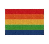 Relaxdays Zerbino in Fibra di Cocco, 60x40 cm Arcobaleno, Tappetino Antiscivolo Ingresso, Esterno e Interno, Multicolore