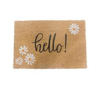 Relaxdays Zerbino in Cocco, Benvenuto, 60x40 cm, Antiscivolo, Resistente alle intemperie, per Interni ed Esterni, Colori