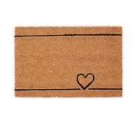 Relaxdays Zerbino per porta Cuore in fibra di cocco Antiscivolo Interni ed Esterni 40x60 cm