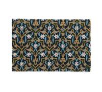 Relaxdays Zerbino in Fibra di Cocco, 40x60 cm, Design Orientale, Tappetino Interni ed Esterni, Antiscivolo, Multicolore