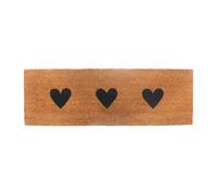 Relaxdays Zerbino in Cocco, Cuori, 75x25 cm, Stretto, Interno ed Esterno, Antiscivolo, Resistente