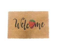 Relaxdays Zerbino in Cocco e Fragola, 60 x 40 cm, Antiscivolo, Resistente alle intemperie, per Interni ed Esterni, Multicolore