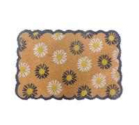 Relaxdays Zerbino in Cocco, Floreale, 60x40 cm, Antiscivolo, Resistente, Tappetino per Interni ed Esterni, Multicolore