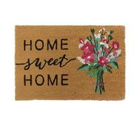 Relaxdays Zerbino in Cocco, Home Sweet Home, 60x40, Antiscivolo, Resistente, Tappetino per Porta, colorato