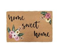 Relaxdays Zerbino in Cocco, Home Sweet Home, 60x40, Antiscivolo, Resistente, zerbino per Interni ed Esterni, colorato