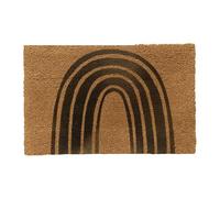 Relaxdays Zerbino in Cocco Rainbow Antiscivolo Resistente 80x50 cm Naturale/Nero