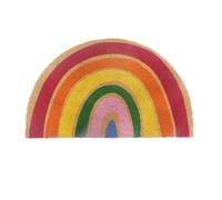 Relaxdays Zerbino in Cocco, semicircolare, 80x50 cm, Antiscivolo, Resistente, colorato per Interni