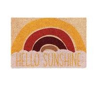 Relaxdays Zerbino in Fibra di Cocco, 40x60 cm, Scritta Hello Sunshine, Tappetino Interni e Esterni Antiscivolo, Colorato
