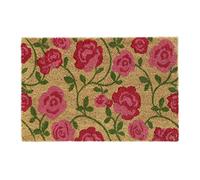 Zerbino in fibra di cocco con romantiche rose Tappeto d'ingresso 1,5 cm