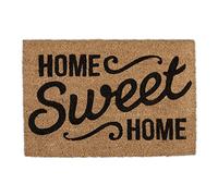 Relaxdays Zerbino in Fibra di Cocco, Sweet Home, per Interni ed Esterni, 40x60cm, Retro Antiscivolo, Naturale/Nero, 1 pz