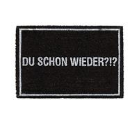 Relaxdays Zerbino in Fibra di Cocco, Tappetino con Scritta Divertente “Ancora tu?”, per Entrata, 60x40 cm, Nero/Bianco