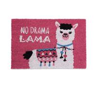 Relaxdays Zerbino in Fibra di Cocco, 60x40 cm, Motivo con Lama, Tappetino Interni ed Esterni, Antiscivolo, Pink Bianco, 60x40cm