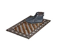 Relaxdays Zerbino Ingresso Casa, Tappetino Rettangolare, in Ghisa Resistente alle Intemperie, Indoor & Outdoor, Bronzo
