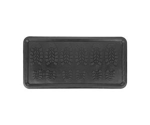 Relaxdays Zerbino in Gomma Antiscivolo, LxP: 80 x 40 cm Tappetino per Scarpe Bagnate, da Ingresso, con Bordo Alto, Nero