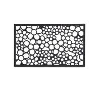 Relaxdays Zerbino Ingresso Casa, 75x45 cm, Tappetino Rettangolare Fiori, in Gomma Antiscivolo, Indoor & Outdoor, Nero