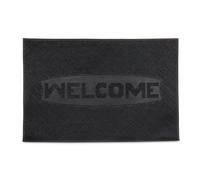 Relaxdays Zerbino ingresso Welcome Tappetino rettangolare 60x40 cm gomma antiscivolo nero
