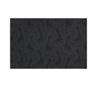 Relaxdays Zerbino in Gomma da Esterni e Interni, Tappetino Antiscivolo con Disegni di Impronte, 40 x 60 cm, Nero