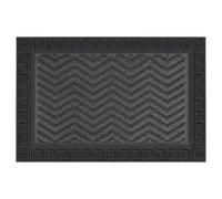 Relaxdays zerbino in polipropilene zigzag, resistente intemperie, nero | Antiscivolo, per interno ed esterno, antisporco