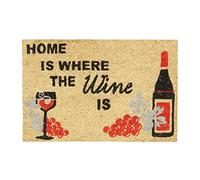Relaxdays Zerbino Ingresso Casa, 40x60 cm, Tappetino dal Design Tema Vino, Fibra di Cocco, Indoor & Outdoor, Multicolore