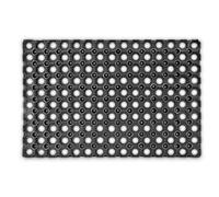 Relaxdays Zerbino Ingresso Casa, 40x60 cm, Tappetino Semicerchio Classico, in Gomma Antiscivolo, Indoor & Outdoor, Nero