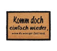 Relaxdays Zerbino Ingresso Casa, 40x60 cm, Tappeto Scritta KOMM DOCH Antiscivolo Fibra di Cocco, Indoor Outdoor, Marrone