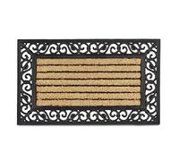 Relaxdays Zerbino Ingresso Casa, 75x45 cm, Tappetino Rettangolare Classic, Fibra di Cocco, Indoor & Outdoor, Multicolore