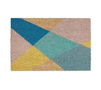 Relaxdays Zerbino Ingresso Casa con Design Geometrico, 60x40 cm, Tappeto in Fibra di Cocco, Interni e Esterni, Colorato