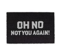 Relaxdays Zerbino Ingresso Casa, 40x60 cm, Tappeto Scritta “OH-NO” Antiscivolo in Fibra di Cocco, Indoor e Outdoor, Nero