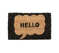 Relaxdays Zerbino Fibra di Cocco, Tappetino da Ingresso, Motivo con Scritta Hello, HLP 1,5 x 40 x 25 cm, PVC, 30 x 30 cm