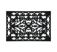 Relaxdays Tappeto di Gomma da Esterno, 40x60cm, Antiscivolo, Zerbino Ingresso, Porta di Casa, Interni, Ornamentale, Nero