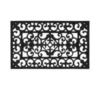 Relaxdays Tappeto di Gomma da Esterno, 75x45cm, Antiscivolo, Zerbino Ingresso, Porta di Casa, Interni, Ornamentale, Nero