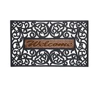 Relaxdays Zerbino Tappeto da Ingresso per Esterni, PVC, Nero, 50 x 65 cm