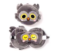 Cuscino da Viaggio con Maschera Relaxeazzz - Winston il Gufo - Animali Dolci