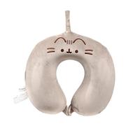 Relaxeazzz Pusheen the Cat - Cuscino da Viaggio in Memory Foam per Bambini, Ragazzi e Adulti - Supporto per il Collo per Auto e Aereo, Appendibile, Sfoderabile - Tema Gatto
