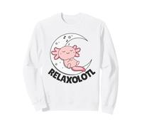 Relaxolotl Axolotl Luna Sonno Animali Relax Dolce Axolotl Felpa