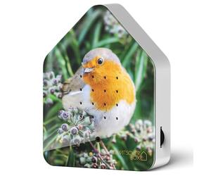 RELAXOUND Zwitscherbox The Original Limited Edition Robin Redbreast, cantante per uccelli, suoni naturali, atmosfera forestale, soundbox cinguettio per uccelli, rilevatore di movimento