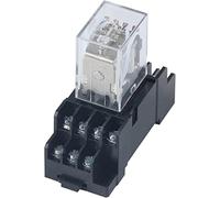 Relay 1Set Power Coil General Scopo My4 dpdt my4nj RELAIS DC12V/24V AC 110 V/220 V Interruttore di relè con socket Base(24V VDC)