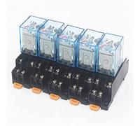 Relay 5Set MY2P HH52P MY2NJ Coil General Dpdt Mini interruttore di relè elettromagnetico con base socket LED AC 110V 220V DC12V 24V(DC36V)