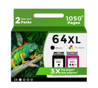 Relcolor 3X Capacità 64XL Cartucce d'inchiostro Nero Colore Combo Pack Ricambio per HP 64 XL 64XL HP64 HP64XL per Envy 7855 7155 7858 7800 7100 6255 6252 6232 7120 7158 7164 7955e Tango Stampante X (2