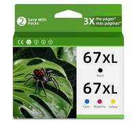 Cartucce d'inchiostro 67XL per HP 67 colore nero Combo Pack di ricambio per HP67 XL HP67XL per 2700 2700e 2855e 6400 4100 6458 6455e 2755e 4155e 6000 2752e 6052e 2752 2755e 42555 Stampante e 4100e,