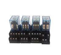 Relè 1 PZ, 8-11-14 Pin, Intermedio Elettromagnetico Piccolo, AC 5/10 A 250 V, Bobina, DPDT, con Base Presa, Spia(My3nj 11 Pin,DC 24V)
