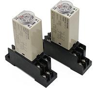 Relè 1 pz H3Y-2 AC 220 V Ritardo Timer Interruttore 0-30 Minuti/Secondi Regolabile 5A con Presa di Base Manopola Rotante DPDT(0-30 Seconds)