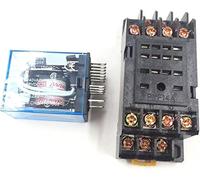 Relè 10 set My4nj elettronico elettromagnetico micro 5A 14pin Bobina 4dpdt insieme a Pyf14a Base di socket DC12V 24V AC110V 220V LED(DC 12V)