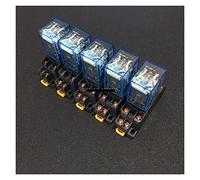 Relè 5 set MY2NJ HH52P DC 12V 24V 110V 220V AC di potenza bobina elettromagnetici 8 pin DPDT 5A con base presa PYF08A(DC 12V)
