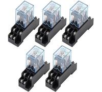 Relè 5 Set MY2NJ HH52P DC 12V 24V 36V 48V 1100V 220V Mini Elettromagnetico 8 Pin DPDT 5A con PYF08A Presa di Base(DC 220V)