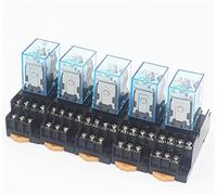 Relè 5set MY4NJ bobina AC12V AC24V DC12V DC24V DC36V AC110V AC220V HH54P 5A elettromagnetico for uso generico miniaturizzato con base